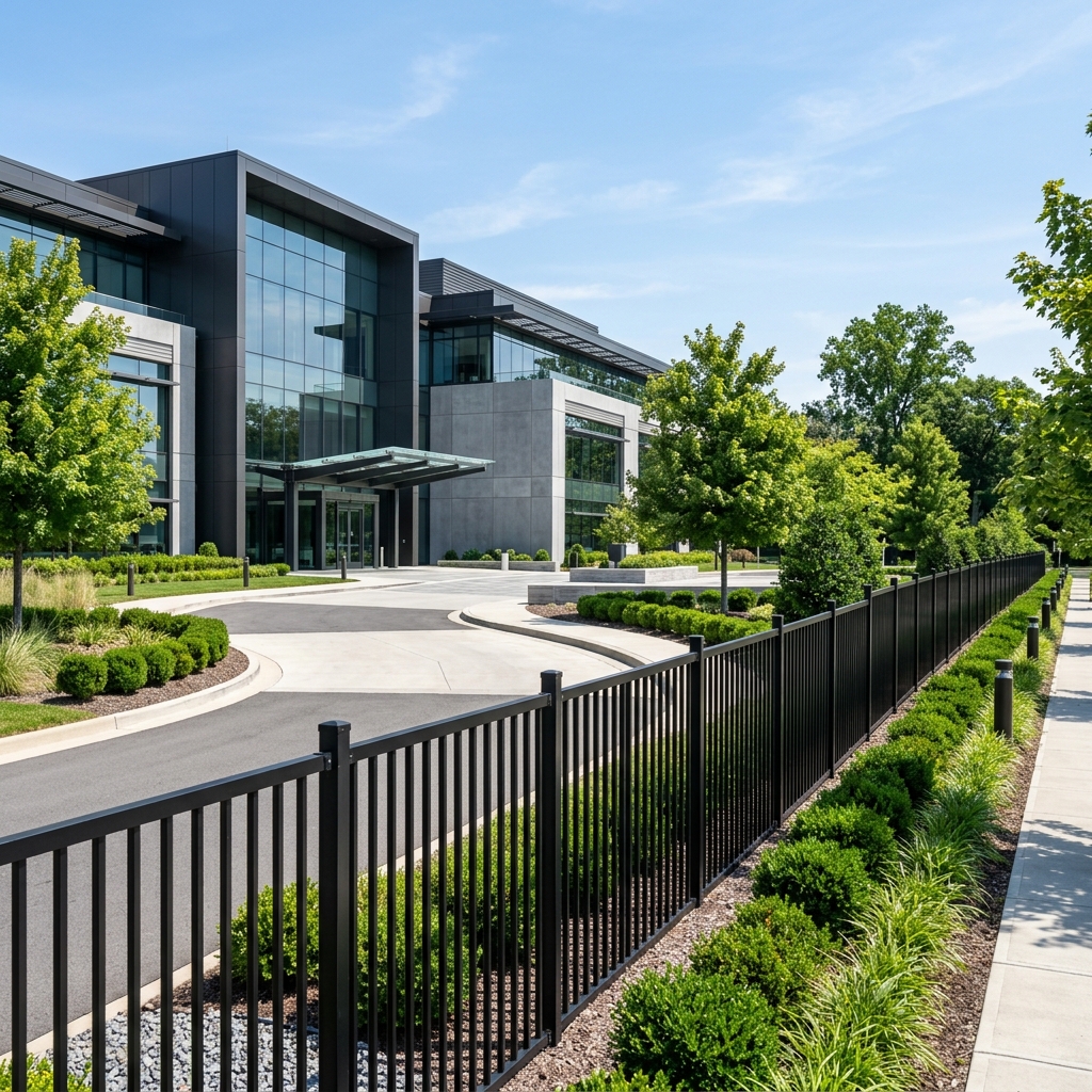 Modern Commercial Security Fencing